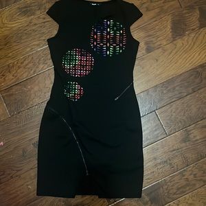 Fancy dress with cut out pops of color